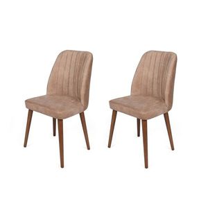 Sada jídelních židlí Alfa Beige and Walnut, 2 ks obraz