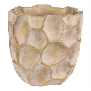 Betonový obal na květiny Plástev, vel. M, š. 21 cm, béžovo-zlatý obraz