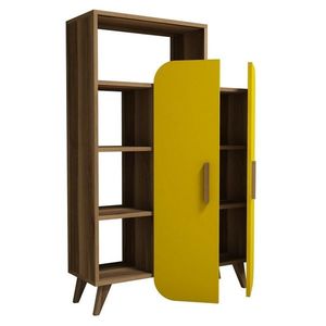 Knihovna Form Yellow and Walnut obraz