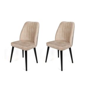 Sada jídelních židlí Alfa Beige and Black, 2 ks obraz