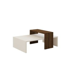 Konferenční stolek Glow White and Walnut, ořech obraz