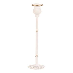 Kovový svícen na kónickou svíčku, 30 cm, bílá, 30 cm obraz