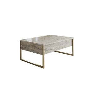 Konferenční stolek Luxe Travertine and Gold obraz