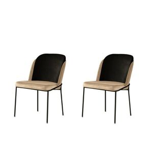 Sada jídelních židlí Dore Beige and Black, 2 ks obraz