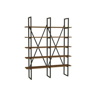 Regál Burgaz Black and Walnut obraz