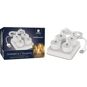 Blikající čajová svíčka LED sada 4ks, USB nabíjení, 10, 4 x 7, 4 x 10, 2 cm obraz