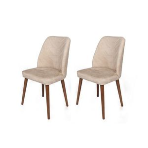 Sada jídelních židlí Dallas Beige and Walnut, 2 ks obraz