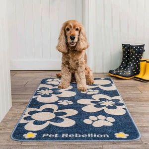 PET REBELLION Běhoun XL Flowers Blue, 57 x 110 cm obraz