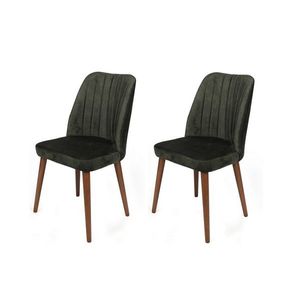 Sada jídelních židlí Alfa Khaki and Walnut, 2 ks obraz