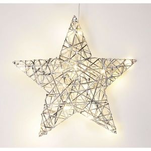 Vánoční svítící hvězda Silver, 30 x 30 cm, 20 micro LED, na baterie obraz