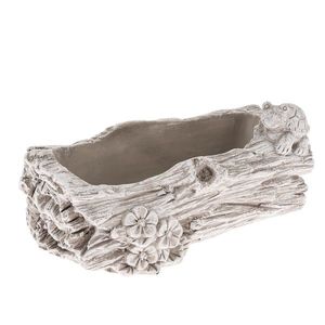 Betonový obal na truhlík Kmen s květinami šedá, 11 x 21 cm obraz