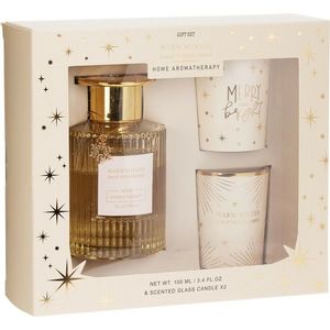 Aroma dárkový set Warm Winter, vůně Golden Amber, difuzér + 2x svíčka obraz