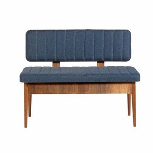 Lavice Vina Dark Blue and Walnut obraz