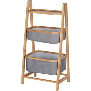 Wenko Bambusový regál s 1 policí a 2 koši Bahari, 91 x 34 x 44 cm obraz