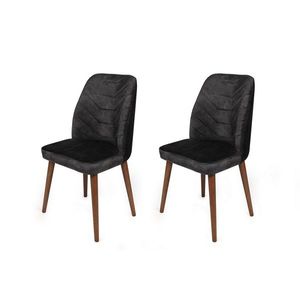 Sada jídelních židlí Dallas Anthracite and Walnut, 2 ks obraz