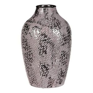Keramická váza - tvar antické nádoby v. 26 cm, stříbrná obraz