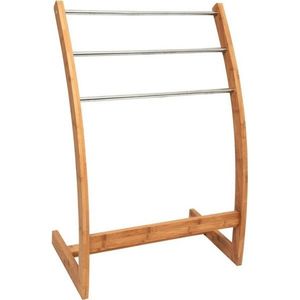 MSV Bambusový stojan na ručníky 3 tyče 57 x 35 x 85 cm obraz