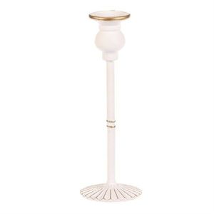 Kovový svícen na kónickou svíčku 24 cm, bílá, 24 cm obraz