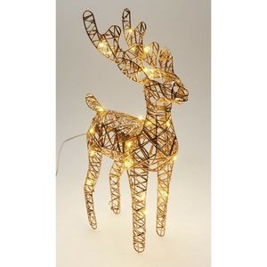 Vánoční svítící sob Champagne, 37 x 24 cm, 30 micro LED, na baterie, 24 cm obraz