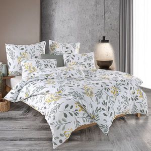 BedTex Bavlněné povlečení Floranc šedá, 140 x 200 cm, 70 x 90 cm, 140 x 200 cm, 70 x 90 cm obraz