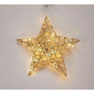 Vánoční svítící hvězda Champagne, 30 x 30 cm, 20 micro LED, na baterie obraz