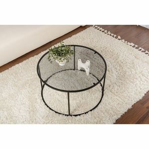 Konferenční stolek Black s tmavým sklem, 80 cm obraz