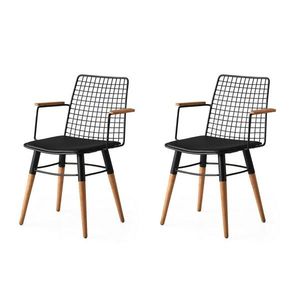 Sada jídelních židlí Trend Black and Walnut, 2 ks obraz