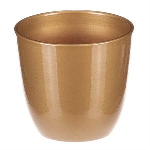 Keramický obal na květiny Terakota, pr. 25 cm, zlatá obraz