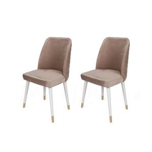 Sada jídelních židlí Hugo Beige and White, 2 ks obraz