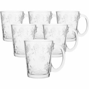 Altom Sada 6 skleněných hrnků Snowflakes 300 ml obraz