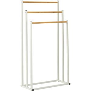 Kovový stojan na ručníky Bambus 45 × 23 × 85 cm, bílá obraz