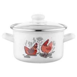 Emalia Pleszew Smaltovaný hrnec s poklicí Rubinka, 16 cm, 2 l, pr. 16 cm obraz