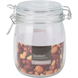 Excellent Houseware Sklenice s klipem a skleněným víkem 750 ml obraz