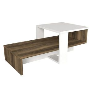 Konferenční stolek Chain White and Walnut obraz