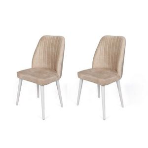 Sada jídelních židlí Alfa Beige and White, 2 ks obraz