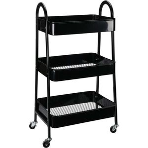 Storage Solutions Kuchyňský kovový vozík 3 patra 44 x 31, 5 x 79, 5 cm, černá obraz