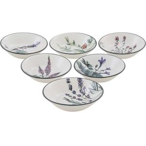 Sada 6 kameninových hlubokých talířů Herbal 18 cm obraz