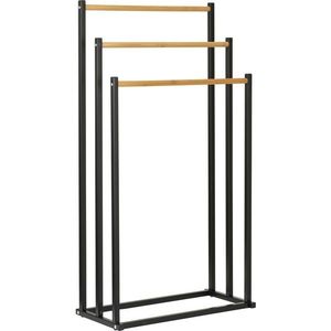 Kovový stojan na ručníky Bambus 45 × 23 × 85 cm, černá obraz