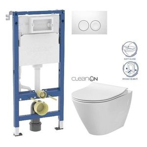GEBERIT DuofixBasic s bílým tlačítkem DELTA21 + WC CERSANIT CLEANON CITY 458.103.00.2 21BI CI1 obraz