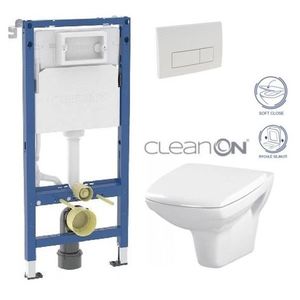 Geberit Duofix tlačítko DELTA51 BÍLÉ WC CERSANIT CARINA + SEDÁTKO 458.103.00.1 51BI CA2 obraz