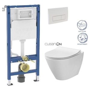 GEBERIT DuofixBasic s bílým tlačítkem DELTA51 + WC CERSANIT CLEANON CITY 458.103.00.2 51BI CI1 obraz