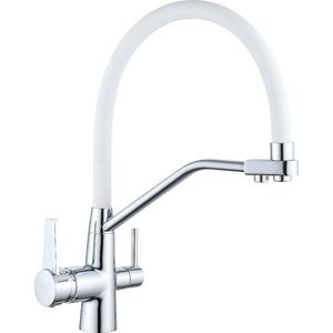 MEXEN Duo kuchyňská baterie chrom/ bílá 671701-02 obraz