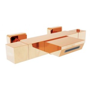 MEXEN Termostatická vanová baterie Cube, růžové zlato 77360-60 obraz