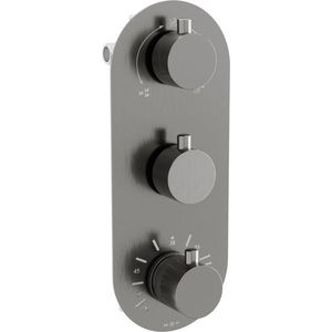 MEXEN Kai termostatická baterie sprcha/vana 3-output grafit 77603-66 obraz