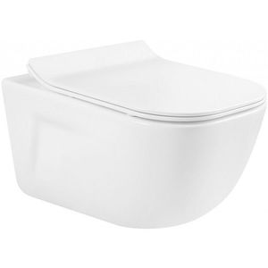 MEXEN/S MARGO závěsná WC mísa včetně sedátka s slow-slim, duroplast, bílá 30420800 obraz