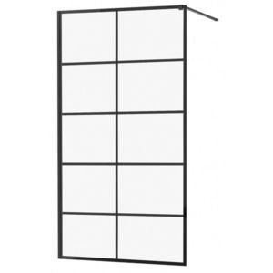 MEXEN/S KIOTO Sprchová zástěna WALK-IN 90x200 cm 8 mm, černá, černý vzor 1 800-090-101-70-77 obraz