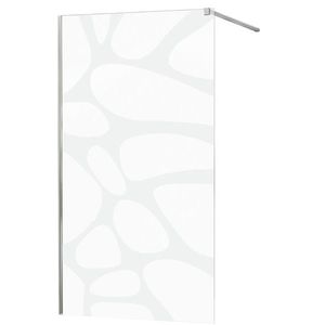 MEXEN/S KIOTO Sprchová zástěna WALK-IN 100x200 cm 8 mm, chrom, bílý vzor 800-100-101-01-97 obraz