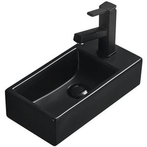 MEXEN Inez umyvadlo na desku vlevo 40x20, černá matná 21484085L obraz