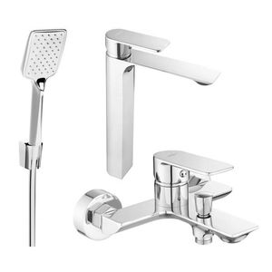 MEXEN/S Alexset R62 Set umyvadlové a vanové baterie s příslušenstvím, chrom 71213R62-00 obraz