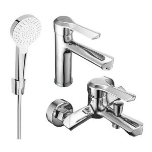 MEXEN/S Saber R05 Set umyvadlové a vanové baterie s příslušenstvím, chrom 72103R05-00 obraz